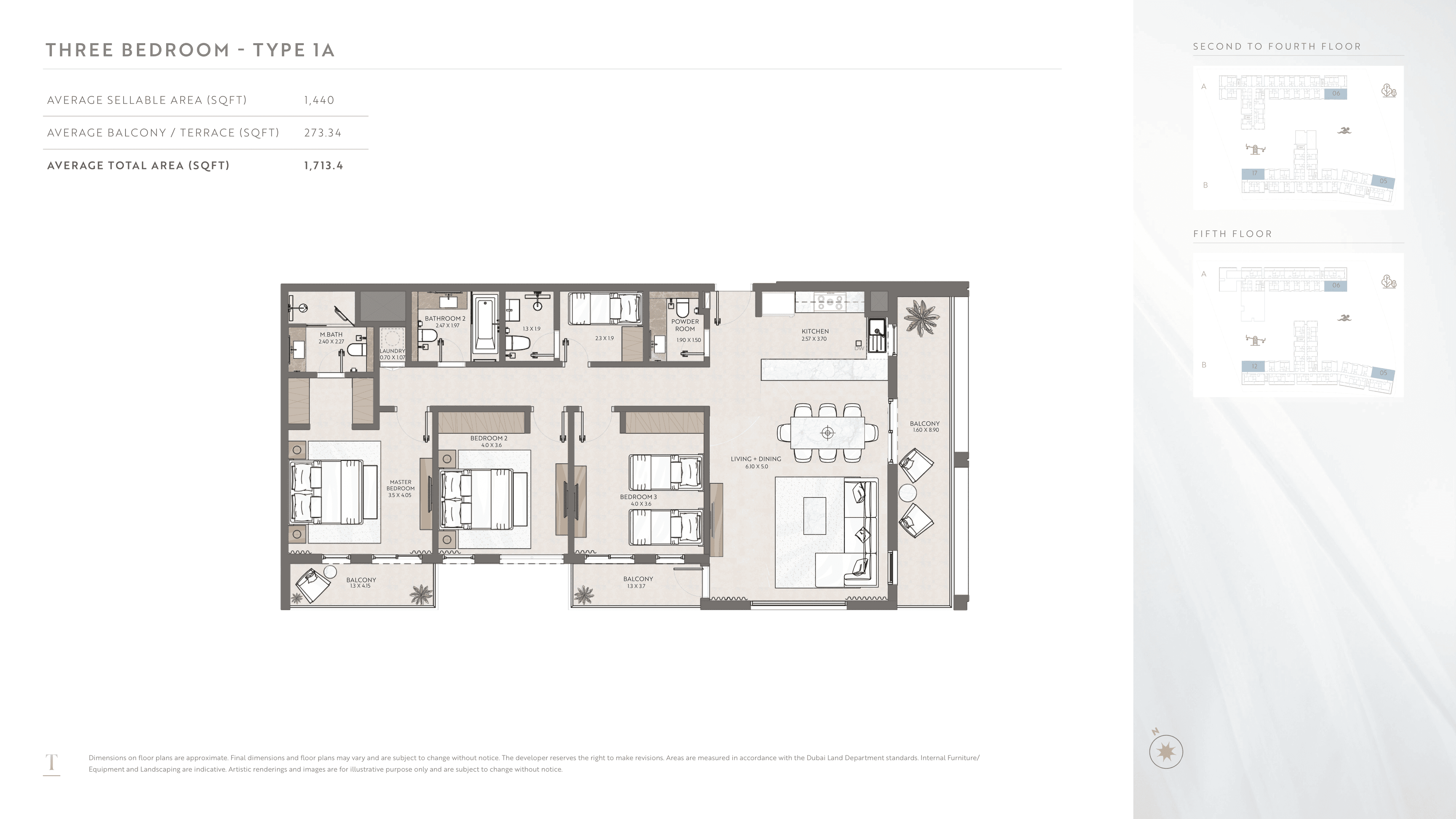Terrazzo A, 3-Bed Floor Plan, type: