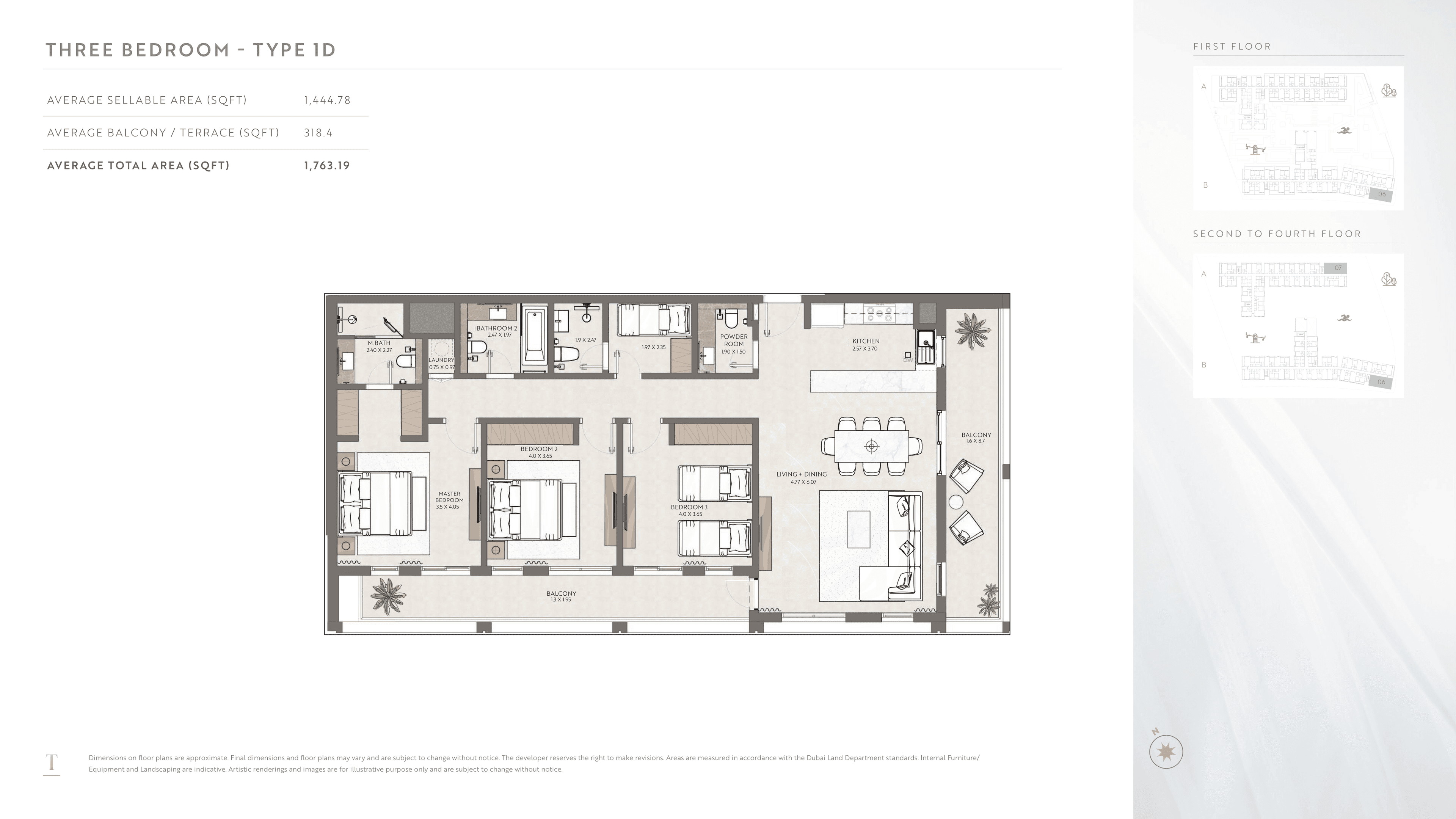 Terrazzo A, 3-Bed Floor Plan, type: