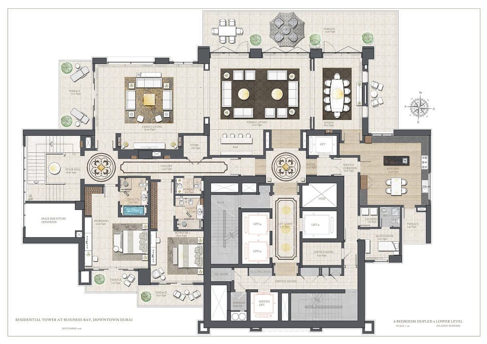 The 118, 6-Bed Floor Plan, type: 6 Bed Duplex Penthouse Lower Level