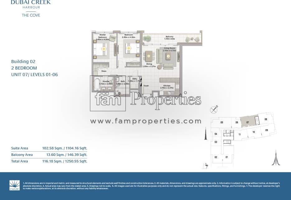 The Cove Building 2, 2-Bed Floor Plan, type: 2 Bedroom