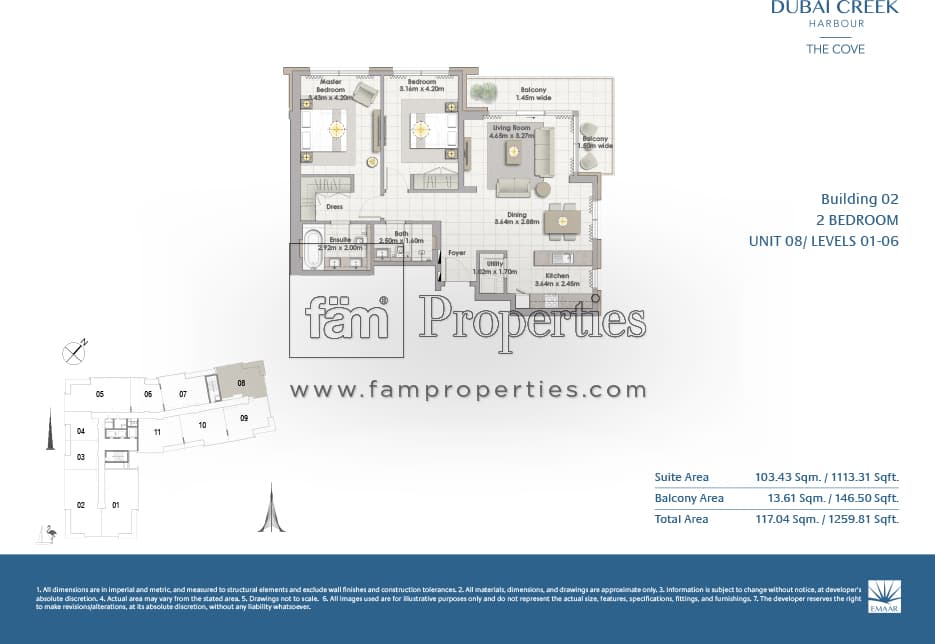 The Cove Building 2, 2-Bed Floor Plan, type: 2 Bedroom