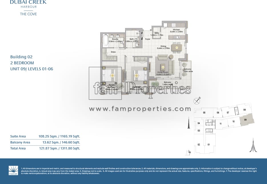 The Cove Building 2, 2-Bed Floor Plan, type: 2 Bedroom
