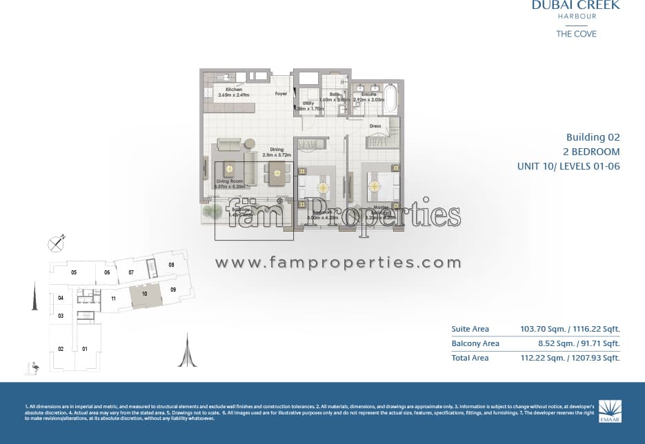 The Cove Building 2, 2-Bed Floor Plan, type: 2 Bedroom