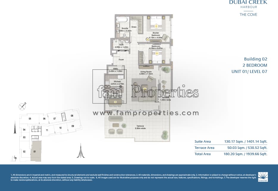 The Cove Building 2, 2-Bed Floor Plan, type: 2 Bedroom