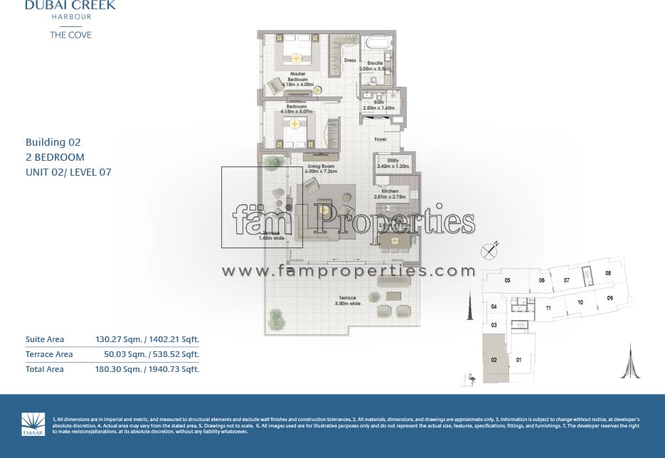 The Cove Building 2, 2-Bed Floor Plan, type: 2 Bedroom