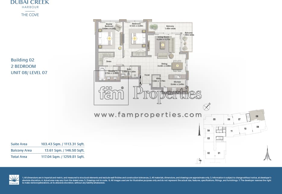 The Cove Building 2, 2-Bed Floor Plan, type: 2 Bedroom