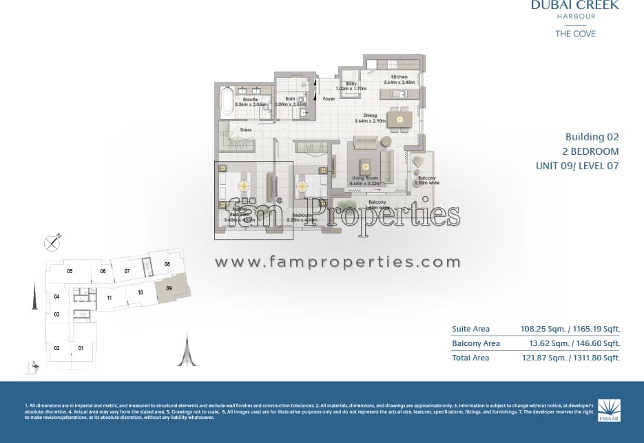 The Cove Building 2, 2-Bed Floor Plan, type: 2 Bedroom