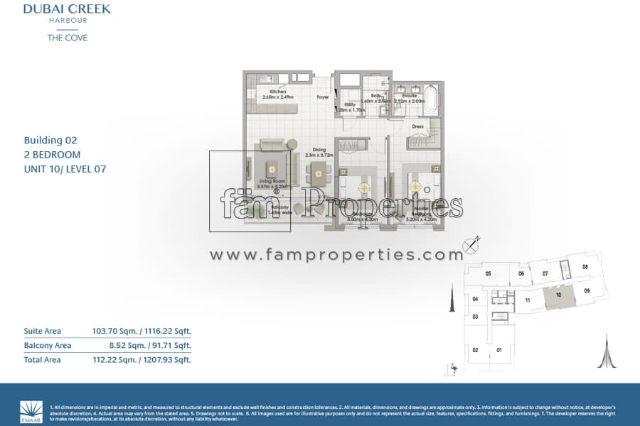 The Cove Building 2, 2-Bed Floor Plan, type: 2 Bedroom