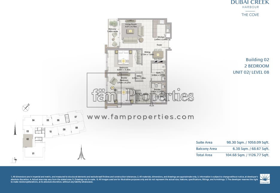 The Cove Building 2, 2-Bed Floor Plan, type: 2 Bedroom
