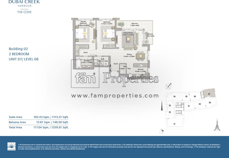 The Cove Building 2, 2-Bed Floor Plan, type: 2 Bedroom