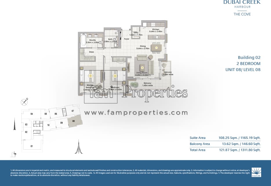 The Cove Building 2, 2-Bed Floor Plan, type: 2 Bedroom
