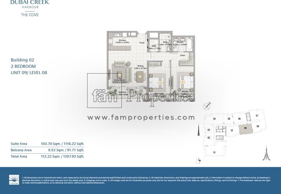 The Cove Building 2, 2-Bed Floor Plan, type: 2 Bedroom