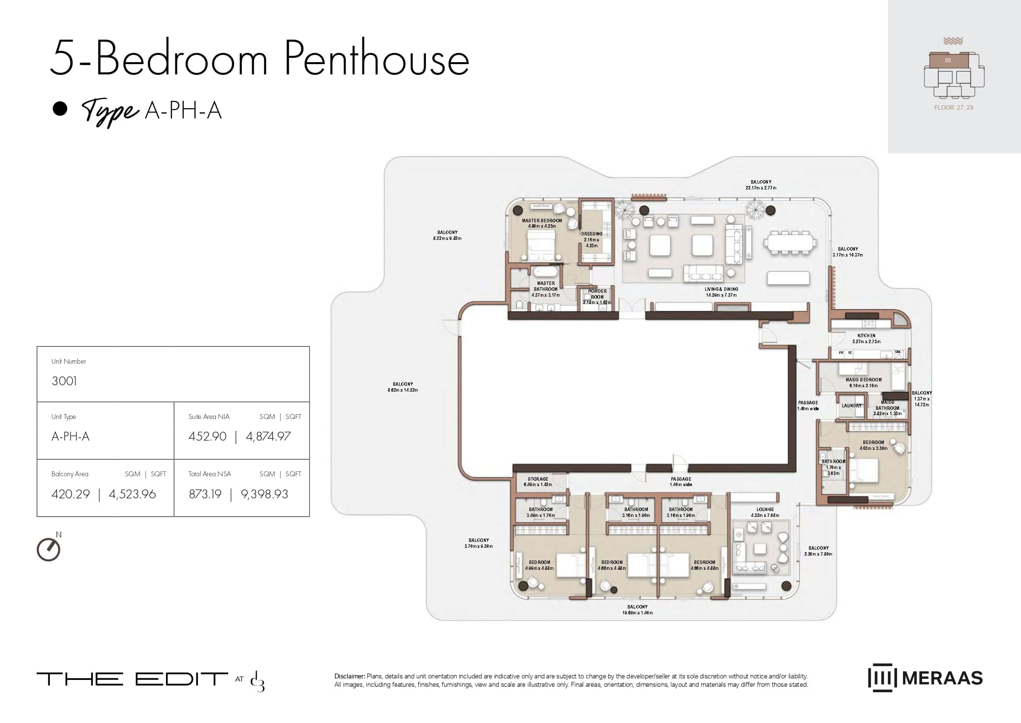 The Edit at D3 Tower A, 5-Bed Floor Plan, type: 5 Bed