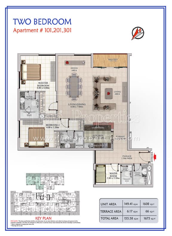 The Galleries, 2-Bed Floor Plan, type: 2 Bedroom