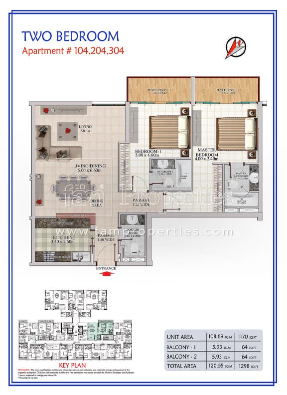 The Galleries, 2-Bed Floor Plan, type: 2 Bedroom