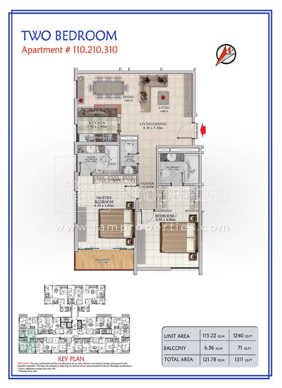 The Galleries, 2-Bed Floor Plan, type: 2 Bedroom