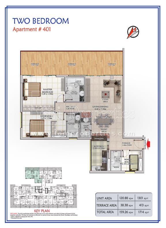 The Galleries, 2-Bed Floor Plan, type: 2 Bedroom