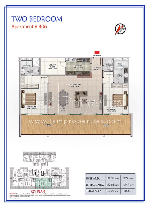 The Galleries, 2-Bed Floor Plan, type: 2 Bedroom