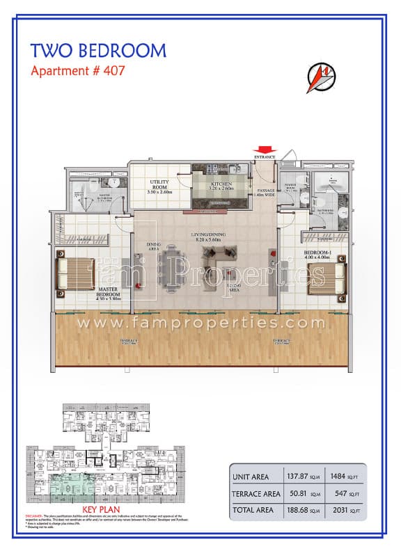 The Galleries, 2-Bed Floor Plan, type: 2 Bedroom