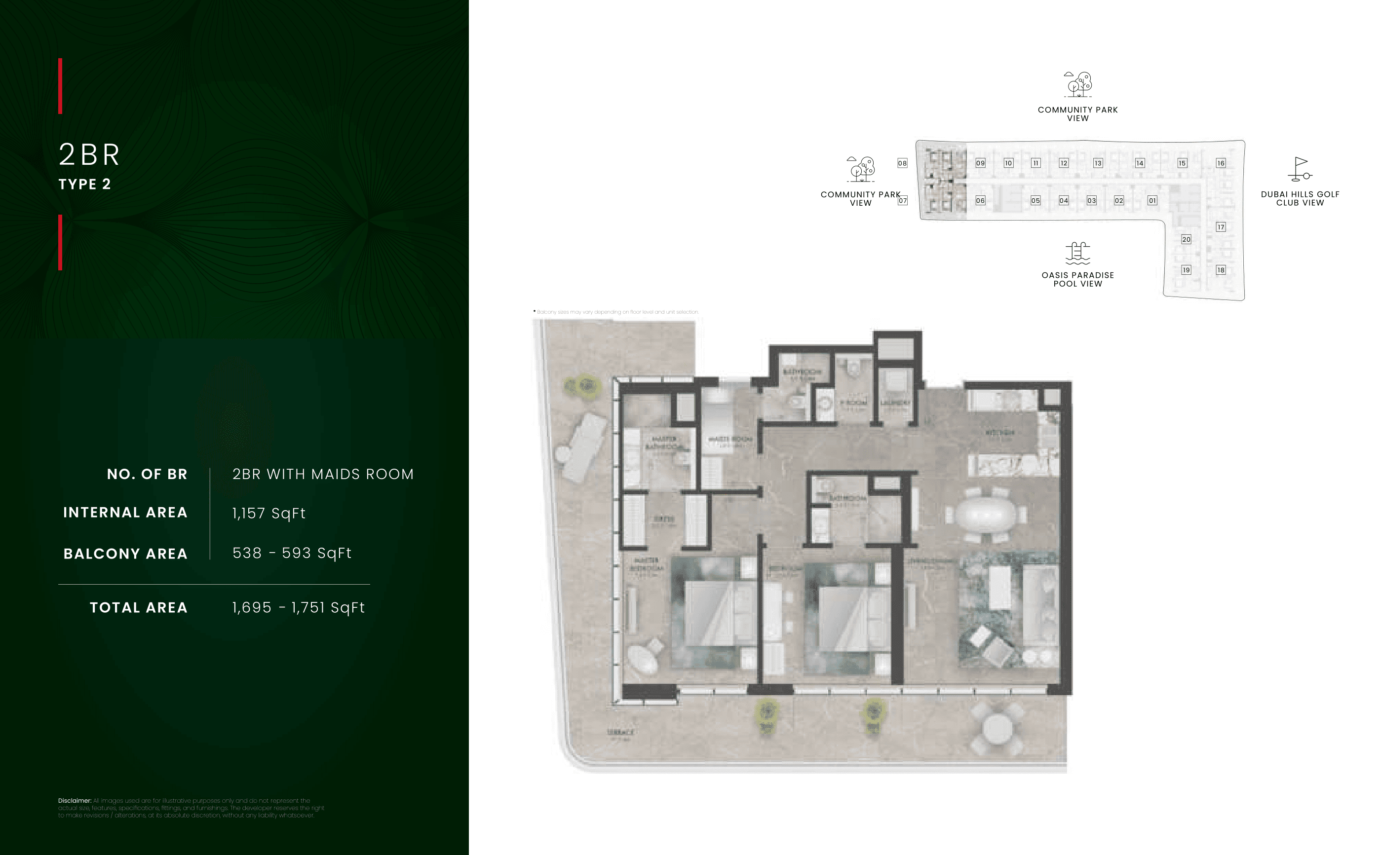 Golf Residence by Fortimo, 2-Bed Floor Plan, type: