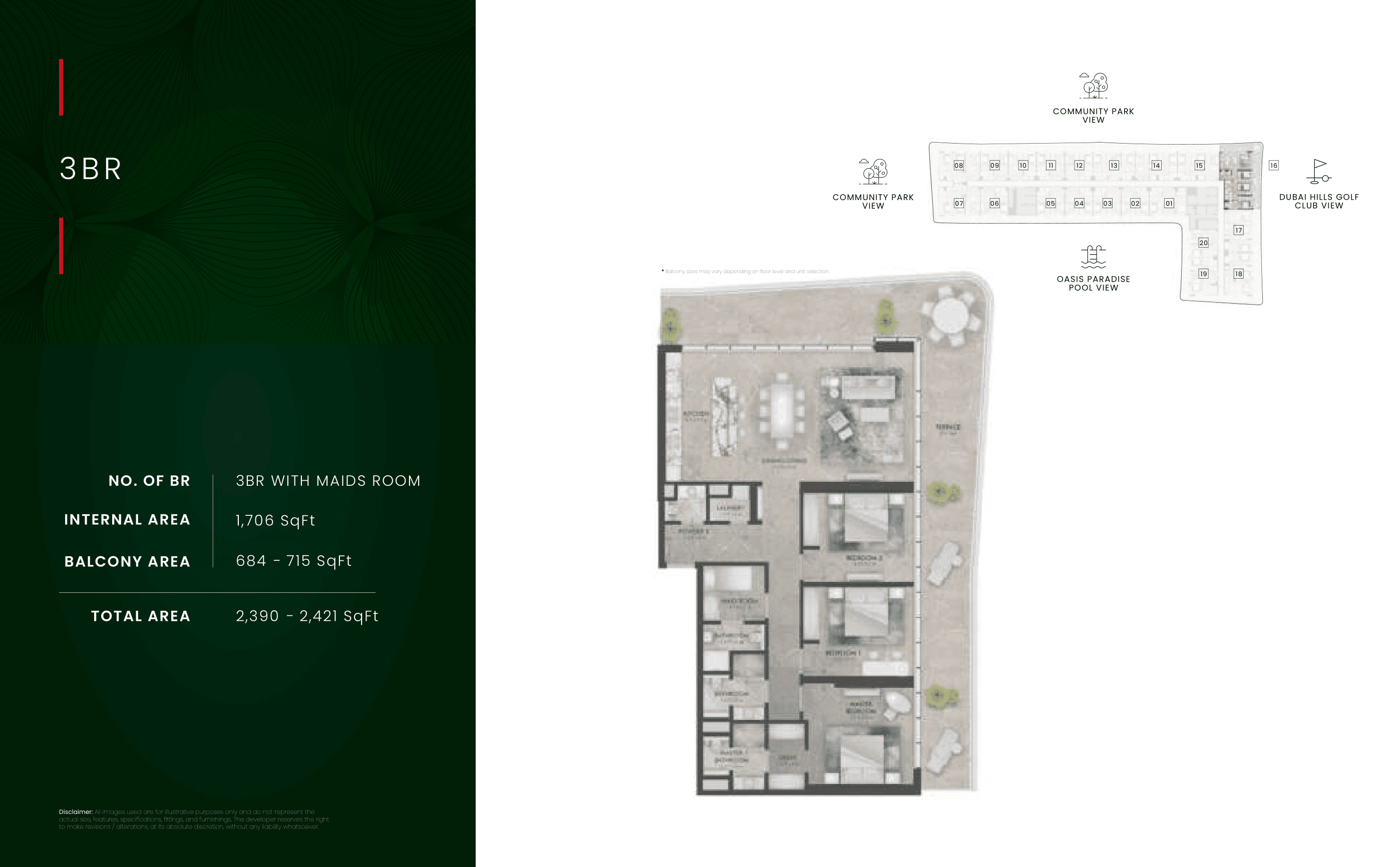 Golf Residence by Fortimo, 3-Bed Floor Plan, type: