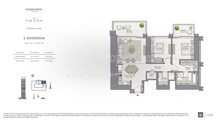 The Grand, 2-Bed Floor Plan, type: 2 Bedroom