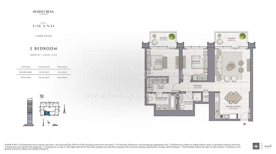 The Grand, 2-Bed Floor Plan, type: 2 Bedroom