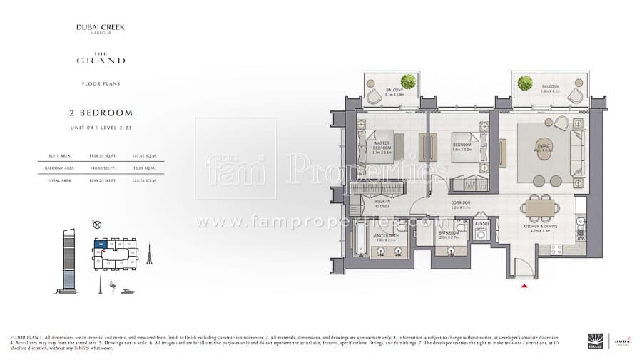 The Grand, 2-Bed Floor Plan, type: 2 Bedroom