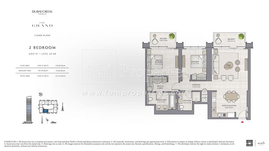 The Grand, 2-Bed Floor Plan, type: 2 Bedroom
