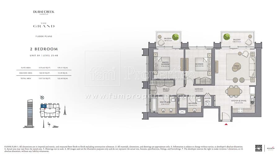 The Grand, 2-Bed Floor Plan, type: 2 Bedroom