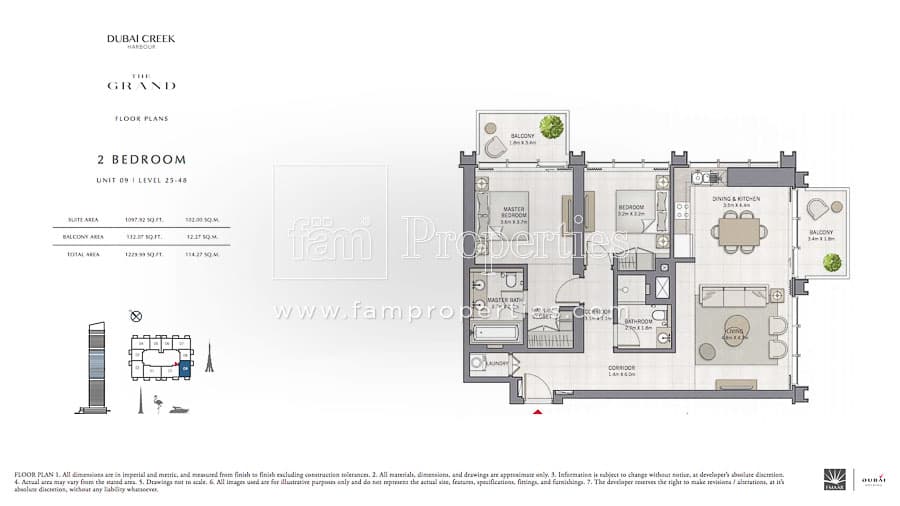The Grand, 2-Bed Floor Plan, type: 2 Bedroom