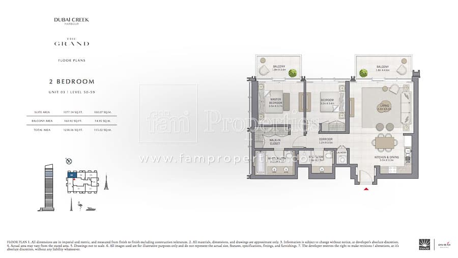 The Grand, 2-Bed Floor Plan, type: 2 Bedroom