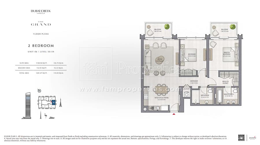 The Grand, 2-Bed Floor Plan, type: 2 Bedroom