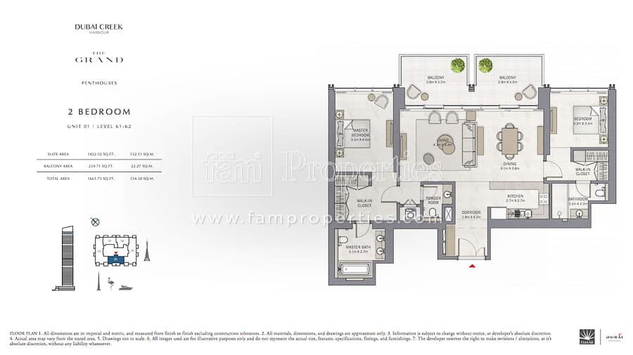 The Grand, 2-Bed Floor Plan, type: 2 Bedroom
