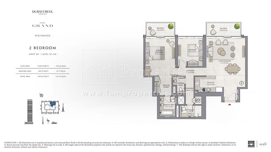 The Grand, 2-Bed Floor Plan, type: 2 Bedroom