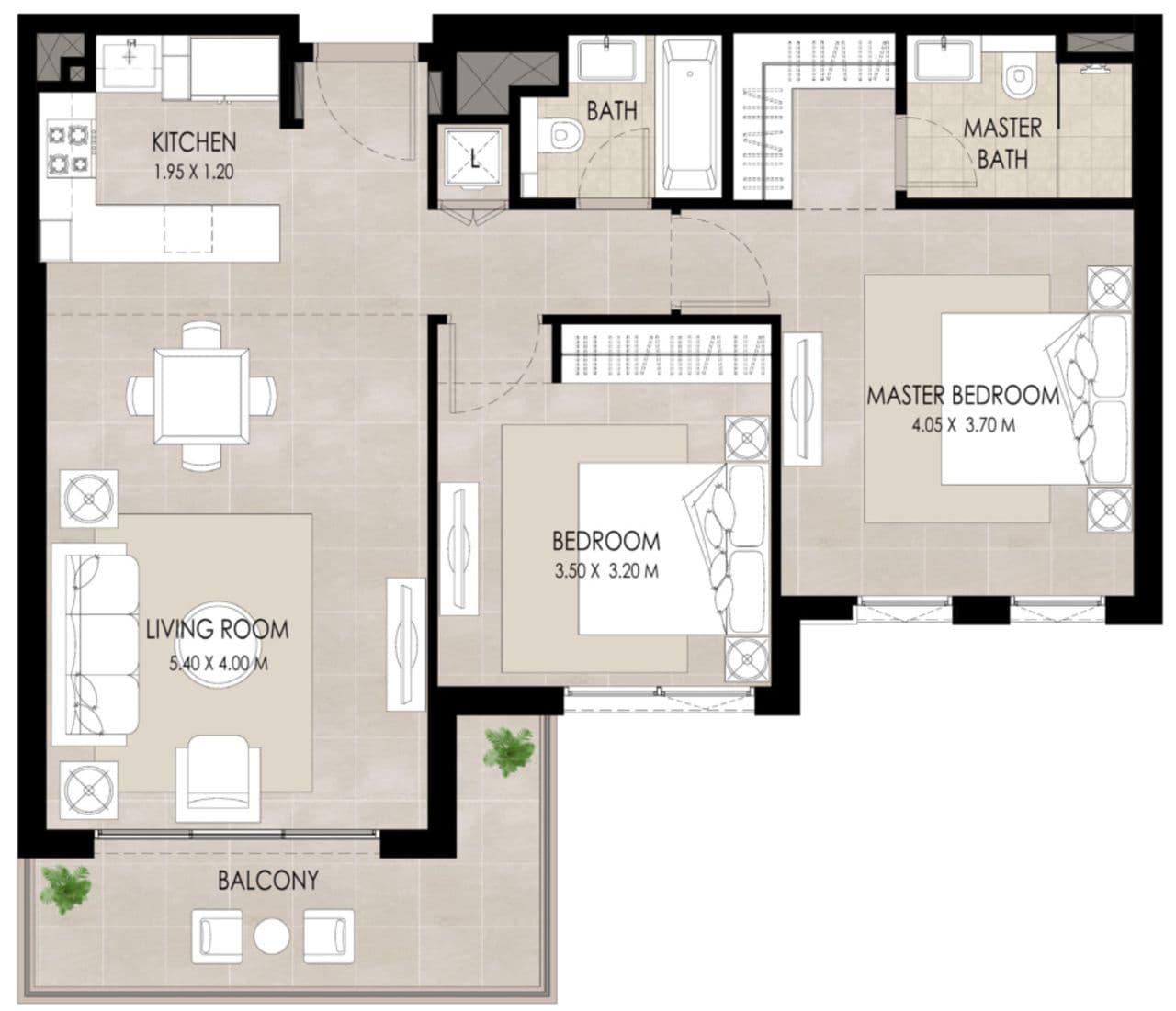 The Holland Gardens, 2-Bed Floor Plan, type: