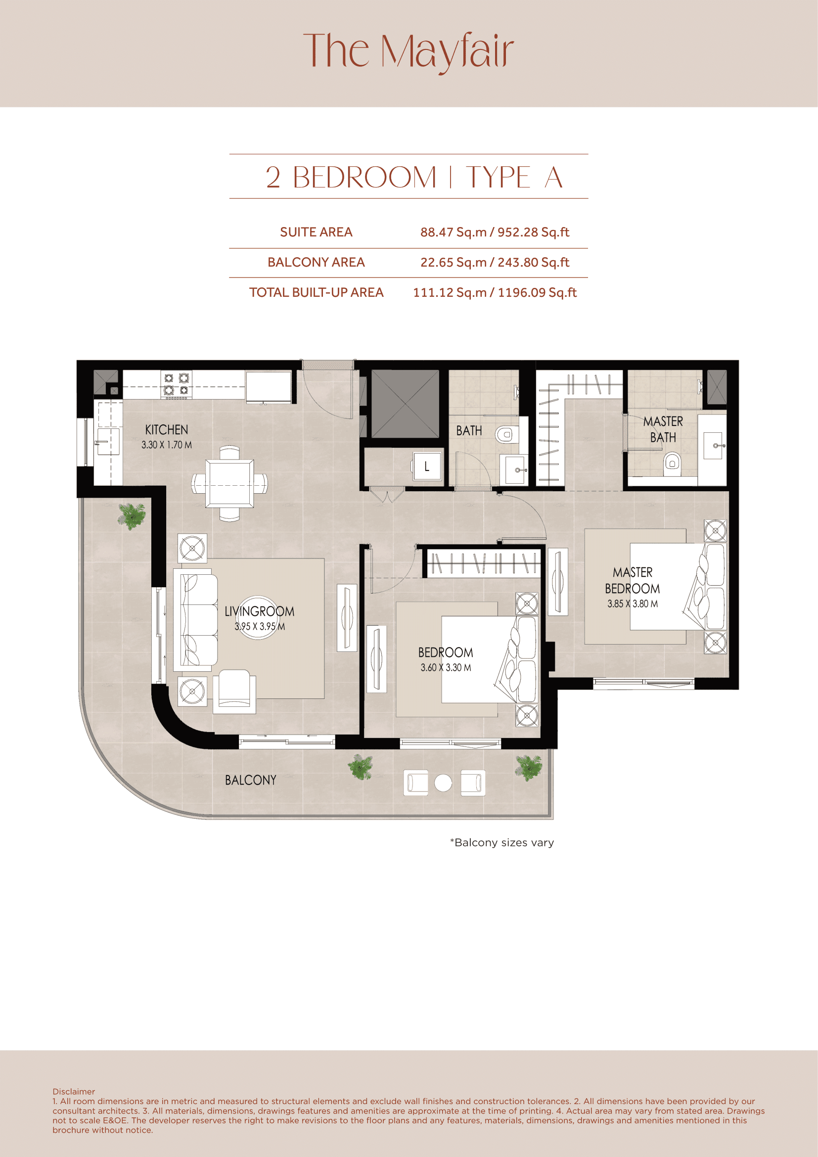 The Mayfair, 2-Bed Floor Plan, type: