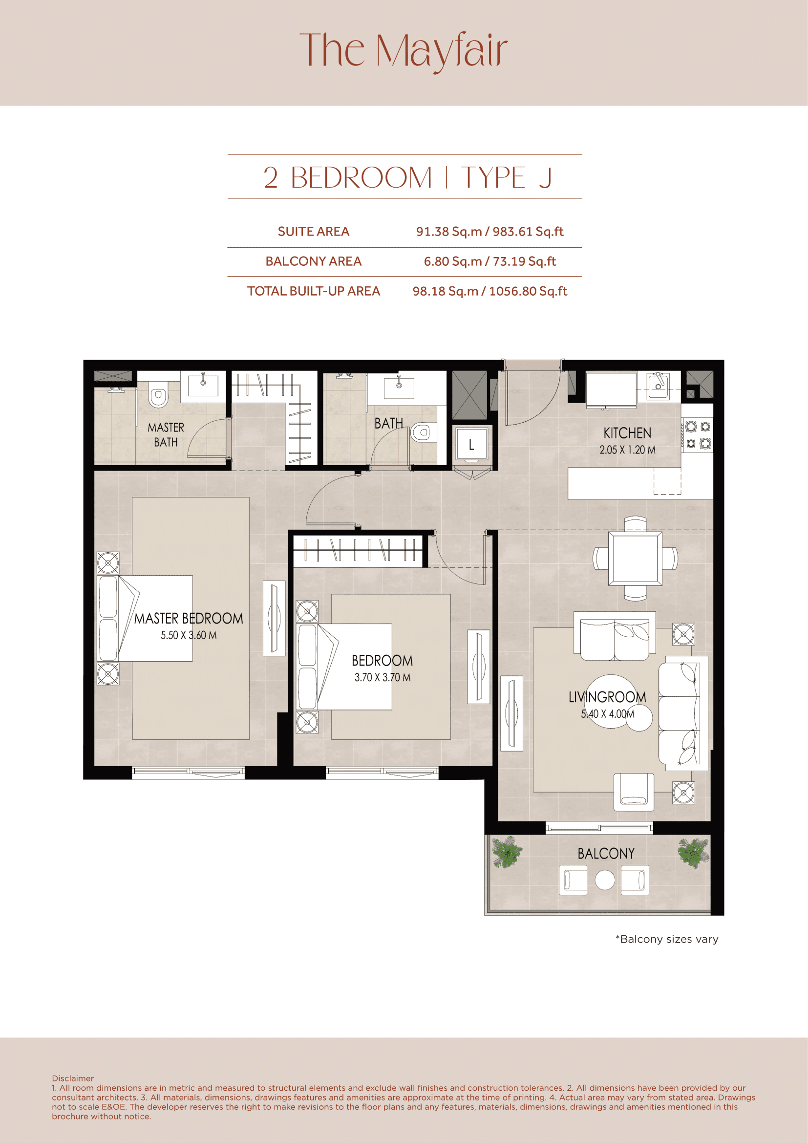The Mayfair, 2-Bed Floor Plan, type: