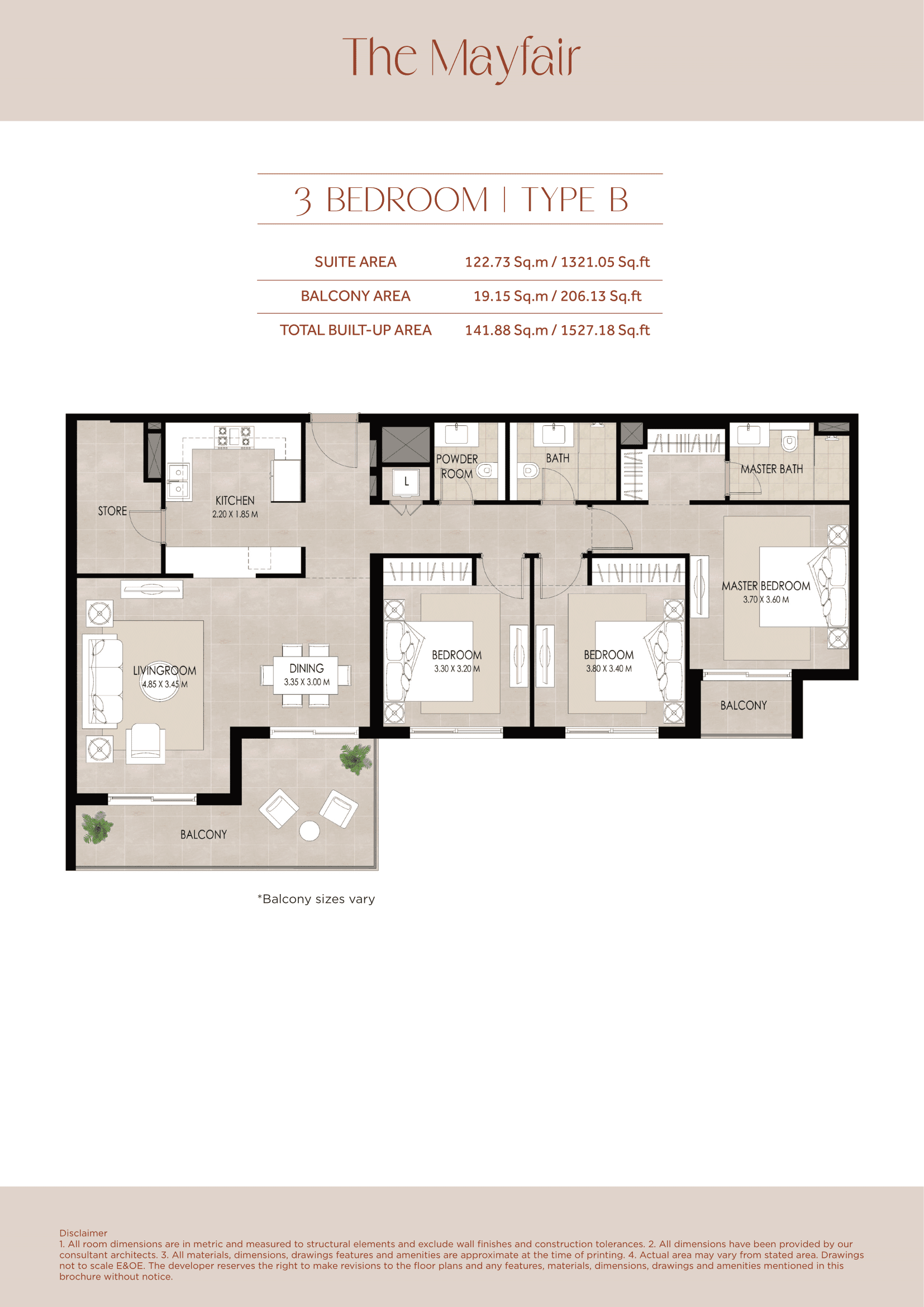 The Mayfair, 3-Bed Floor Plan, type: