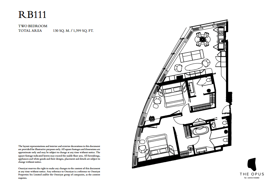 The Opus, 2-Bed Floor Plan, type: 2 Bedroom
