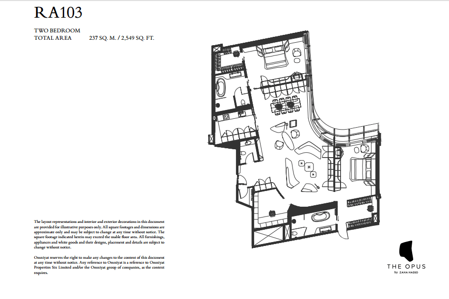 The Opus, 2-Bed Floor Plan, type: 2 Bedroom