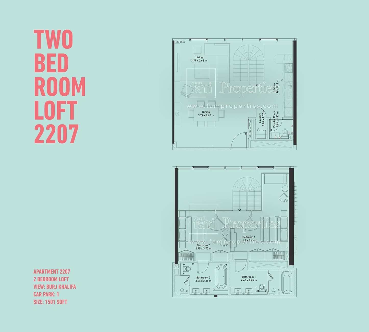 The Pad, 2-Bed Floor Plan, type: 2 Bedroom
