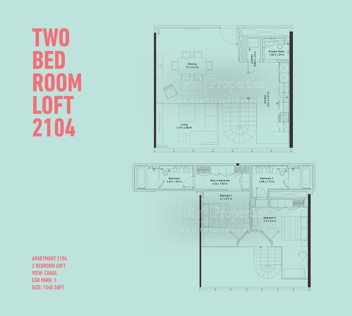 The Pad, 2-Bed Floor Plan, type: 2 Bedroom
