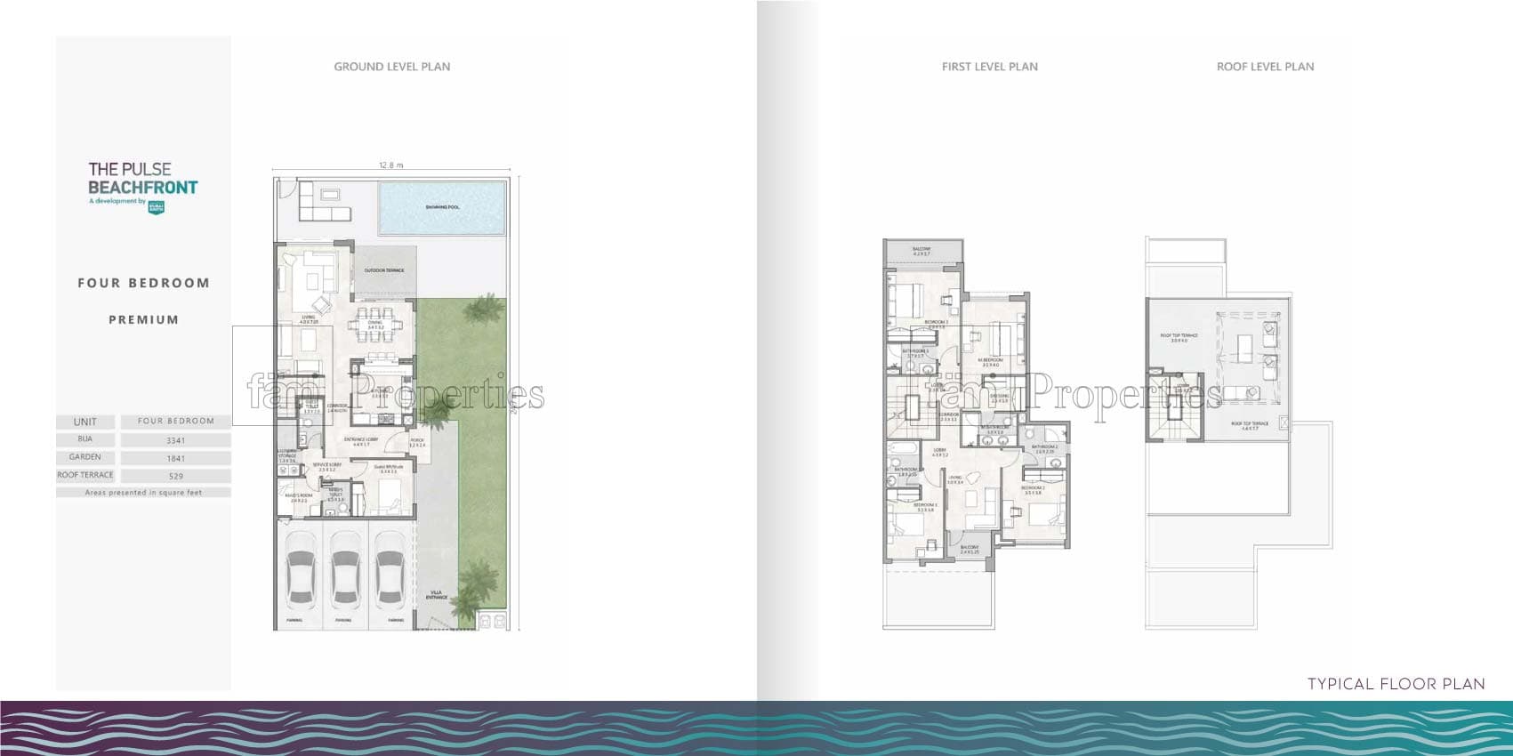 The Pulse Beachfront 1, 4-Bed Floor Plan, type: 4 Bedroom
