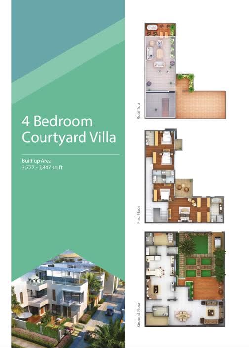 The Sustainable CIty, 4-Bed Floor Plan, type: 4 BD Courtyard Villa