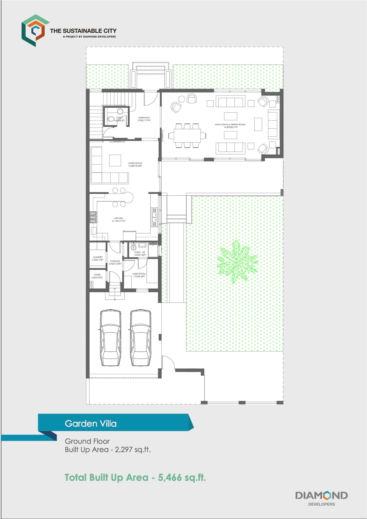 The Sustainable CIty, 4-Bed Floor Plan, type: Garden Villa GF