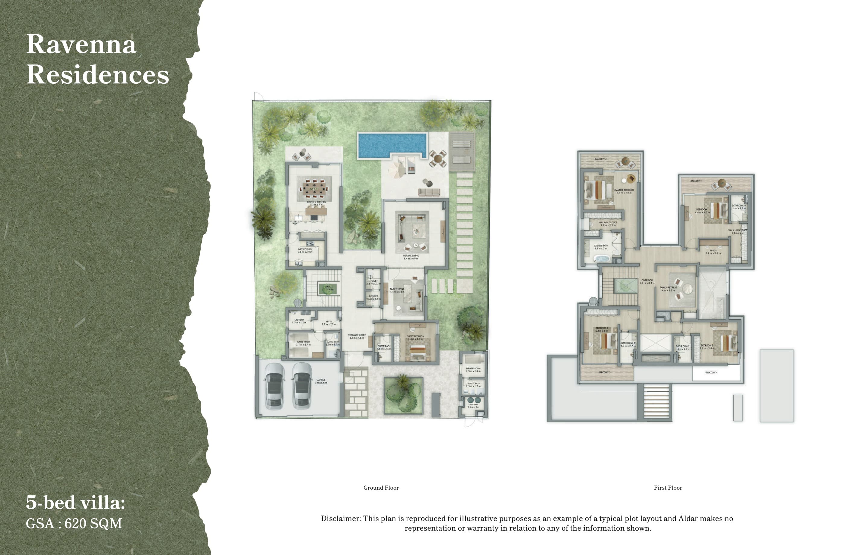 The Wilds, 5-Bed Floor Plan, type: Ravena Villas - 5BR