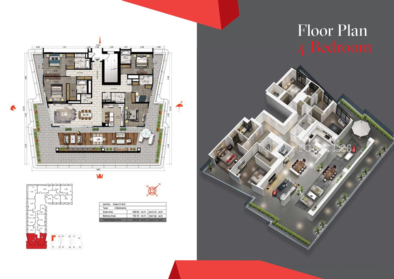 Tonino Lamborghini Residences, 4-Bed Floor Plan, type: 4 Bedroom
