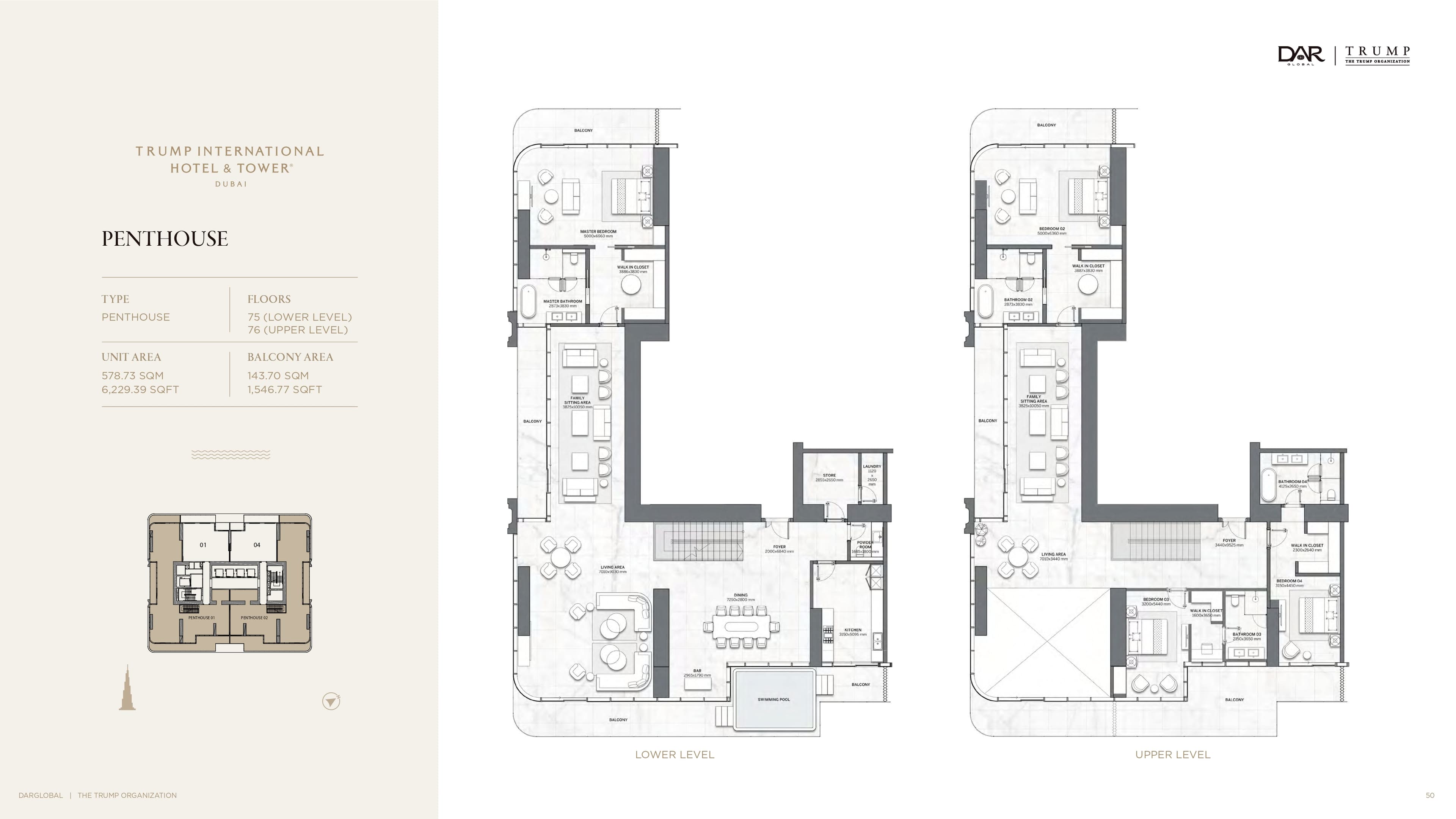 Trump Tower, 4-Bed Floor Plan, type: 4 Bed