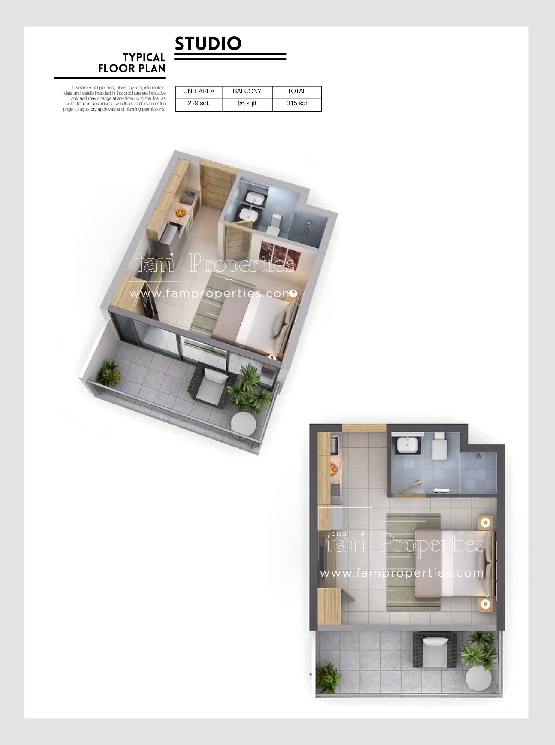 Vera Residences, 0-Bed Floor Plan, type: Studio